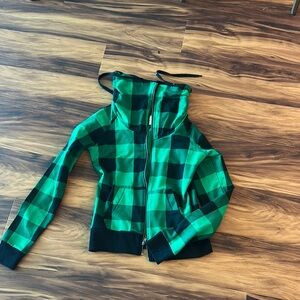 Green and Black Checkered Hoodie